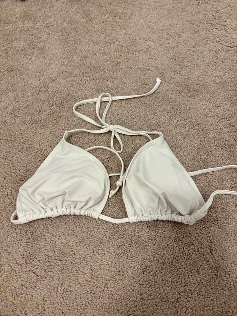 Women's White Triangle String Bikini Top - Classic Swim